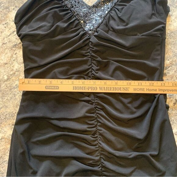 Love Tease Sexy Little Black Dress Bodycon evening cocktail mini dress ruched 6 - Picture 12 of 14